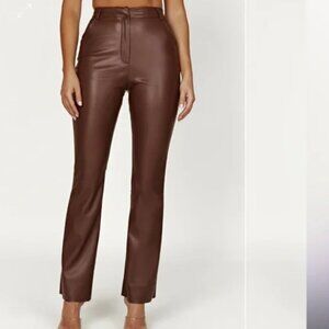 NWT! Meshki Straight Leg Faux Leather Pants | XXS